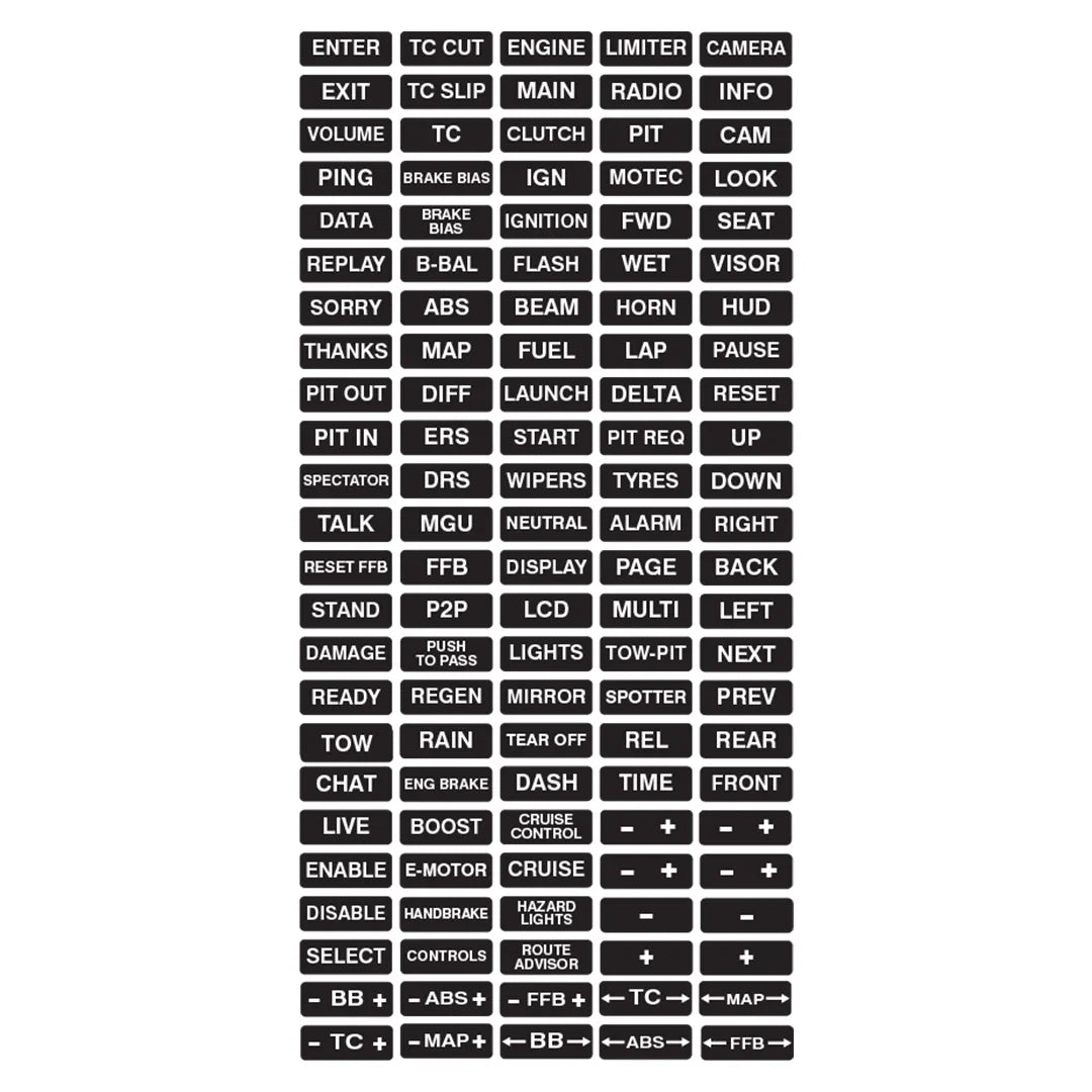 Adesivi per pulsantiere Sim Racing