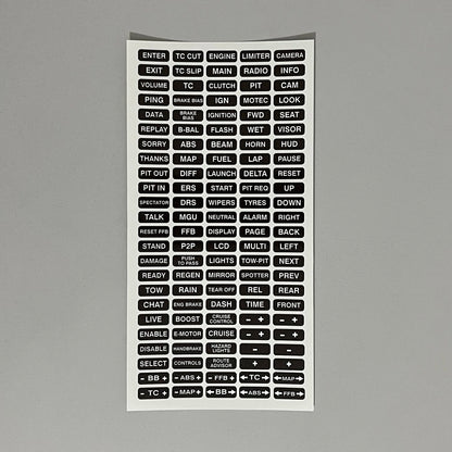 Sim Racing Button Box Stickers