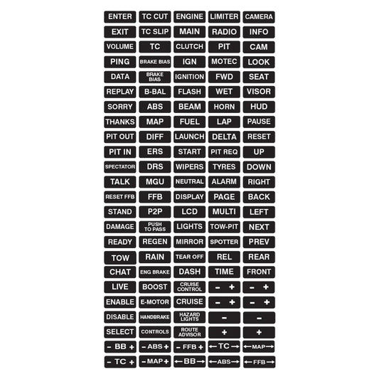 Adesivi per pulsantiere Sim Racing